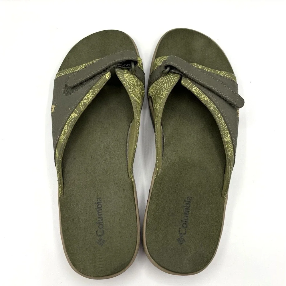 COLUMBIA Catalina Sandal Women's Size‎ 8 Olive Hook & Loop Slide On Shoe